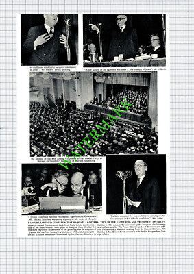 Labour Leaders Conference Margate Aneurin Bevan Herbert Morrison  - 1950 Cutting