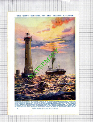 Eddystone Lighthouse G H Davis - c.1930s Print