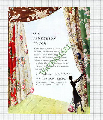X1121) SANDERSON WALLPAPER Advert - 1948 Cutting