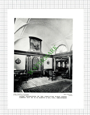 SS Oronsay Ship / George Parnall London Joinery Advert - 1927 Print / Cutting