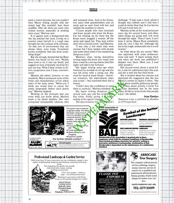 Martina Cole Author South Benfleet Essex  -  1992 Article