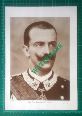 X848) King Victor Emmanuel III Of Italy World War One - 1916 Book Print