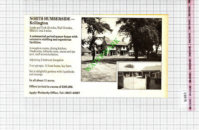 Kellington Northumberland House Sale Advert  - 1989 Cutting