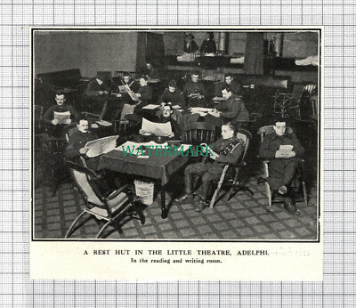 C3868) Rest Hut In The Little Theatre Adelphi WW1 World War One - 1916 Clip