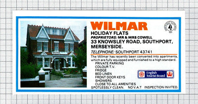 C7651) Wilmar Holiday Flats Southport / Brae-Mar Hotel Bill Cropper  1986 Advert