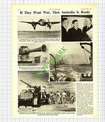 Australia World War Two Preparations -  1941 Cutting / Print