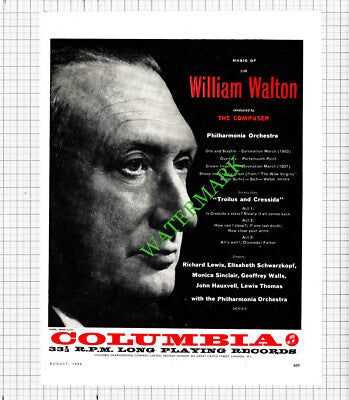 Sir William Walton Columbia Records Advert  - 1956 Cutting