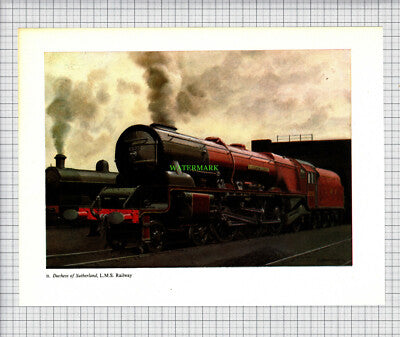 DUCHESS OF SUTHERLAND Locomotive LMS Railway -  c.1965 Print