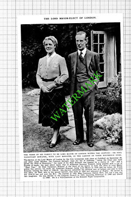 Sir Noel Vansittart Bowater Lord Mayor Of London Weybridge - 1953 Cutting