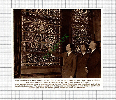 C8124) Temple Church Window Mr Carl Edward James Powell Wealdstone - 1952