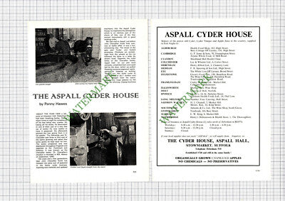 9194) The Aspall Cyder House John Chevallier Guild- 1972 Article