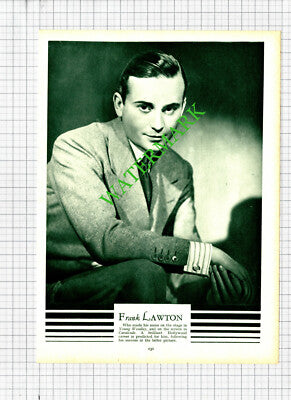 Frank Lawton Actor / Lee Tracy   1930s Cutting / Print