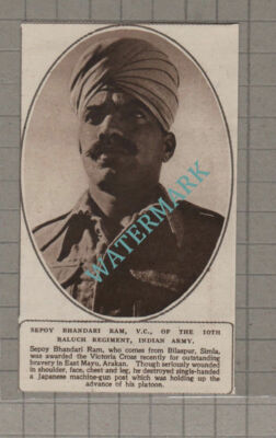 C3457) Sepoy Bhandari Ram 10th Baluch Regiment East Mayu - 1945 Clip SMALL
