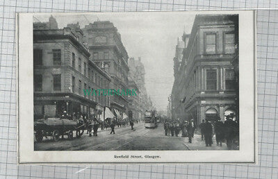 C1373) Renfield Street Glasgow - c.1900 Paper Cutting
