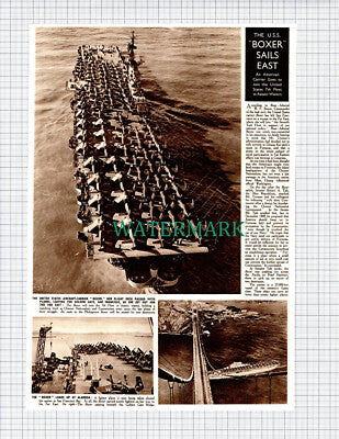 (X43) USS BOXER Aircraft Carrier Ship United States 7th Seventh Task Fleet 1950