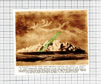 Lynmouth Storm Lt Comm Webb King George's Fund For Sailors - 1952 Cutting