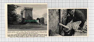 C3549) Blarney Castle Kissing Blarney Stone Sir George Colthurst -1952 Clip