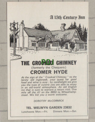 C1046) The Crooked Chimney Cromer Hyde Chequers Dorothy McCormick - 1971 Cutting