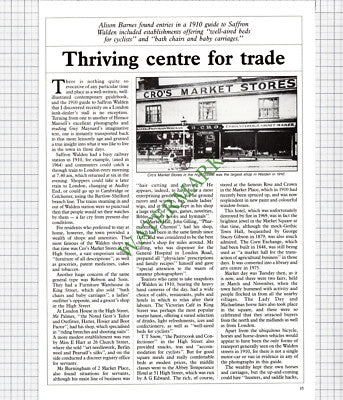 9597) Saffron Walden Essex Cro's Market Stores  - c.1988 Article