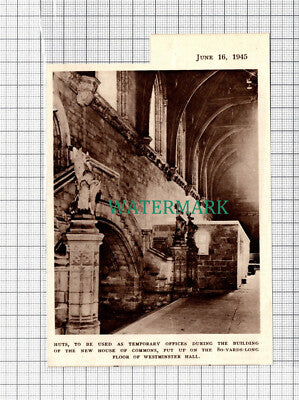 C5074) House of Commons Temporary Huts Westminster Hall - 1945 Clip