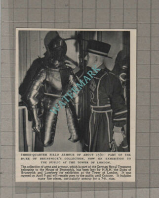 C3125) Duke of Brunswick Armour Collection Tower Of London - 1952 Clip