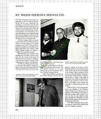 Brampton Canada H T Wilson Insurance / Armbro Holdings Armstrong - 1980s Article