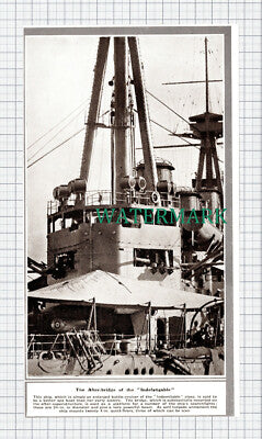 C5918) Ship INDEFATIGABLE Bridge - 1913 Cutting