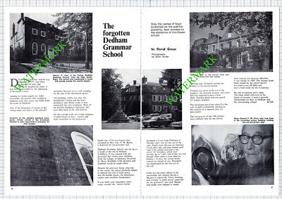 Dedham Grammar School Essex Major Gen FW Birch Burch -  1974 Article / Print