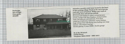 C7738) Clophill Bedfordshire / Bembridge Isle of Wight - 1989 House Advert
