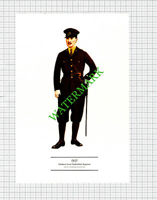 Subaltern South Staffordshire Regiment Military Uniform - c.1970s Print