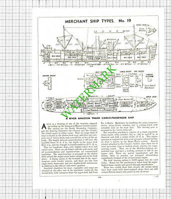River Amazon Booth Steamship Company CLEMENT CRISPIN -1930s Cutting