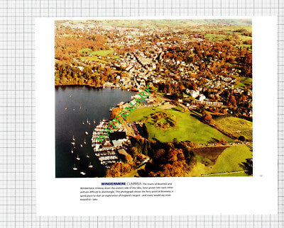 Windermere Cumbria Aerial View - c.1990s Cutting