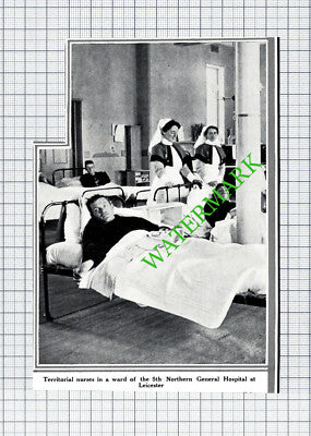 Territorial Nurses 5th Northern General Hospital Leicester  WW1 - 1915 Cutting