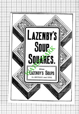 Lazenby's Soup Squares Small Advert - 1903 Cutting
