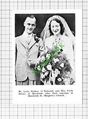 Rev Arthur Thornton Olga Robinson Horsforth Leslie Walker Kirkstall 1938 Cutting