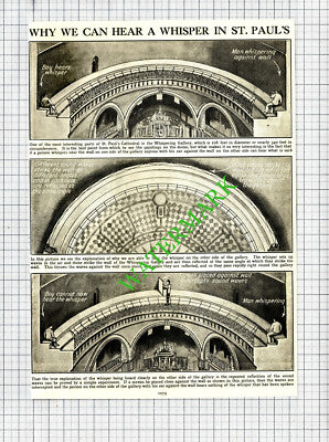 St Pauls Cathedral Whispering Gallery - c.1930s Cutting