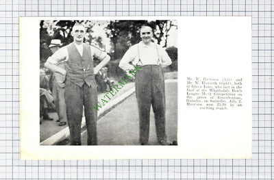 Mr W Harrison W Howarth Green Lane Guiseley Wharfedale Bowls - 1937 Cutting
