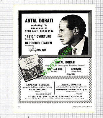 Antal Dorati Minneapolis Symphony Orchestra Advert- 1956 Cutting
