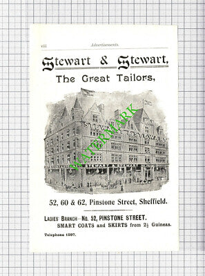 Stewart & Stewart Tailors Sheffield / Theatre Royal Small Advert- 1908 Cutting