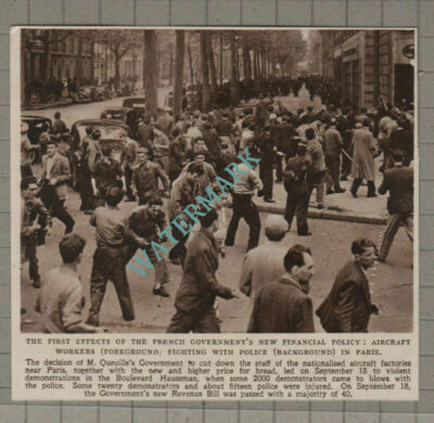 C3192) Aircraft Workers In Paris Demonstrate Boulevard Haussman - 1948 Cutting