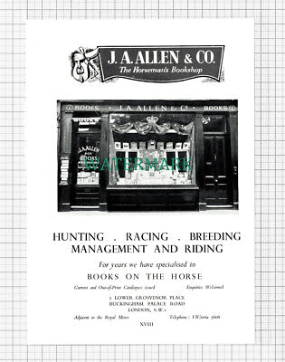 C5493) J A Allen & Co Horseman's Horse Bookshop / Vandyck Printers 1955 Cutting