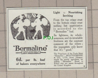 C1332) Bermaline Advert - 1918 Paper Cutting SMALL!