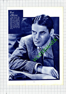 Conrad Veidt Actor / Paul Muni  - 1930s Cutting / Print