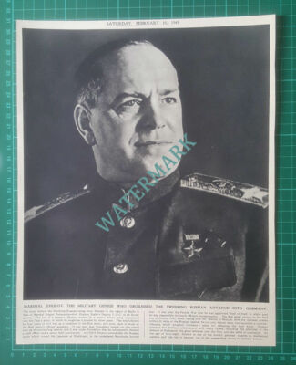 X952) Marshal Zhukov Russian Officer World War Two WW2 - 1945 Clip