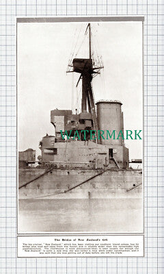 C5919) Cruiser Ship NEW ZEALAND Bridge - 1913 Cutting