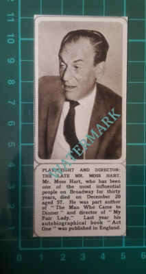 C2671) Mr Moss Hart Playwright & Director Broadway Obituary - 1961 Clip SMALL!