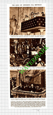 King Of Sweden 70th Birthday - 1952 Cutting