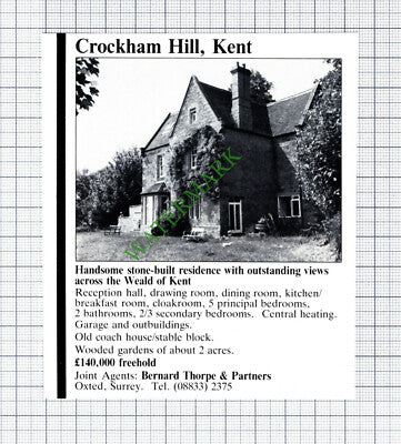 Crockham Hill Kent House Sale Advert - 1981 Cutting
