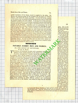 The Bishop Of Southwark W H Moyes - 1902 Article