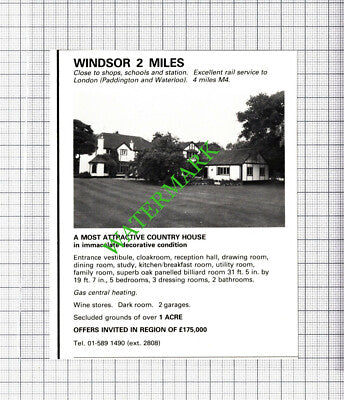 Windsor House Sale Advert  - 1980 Cutting